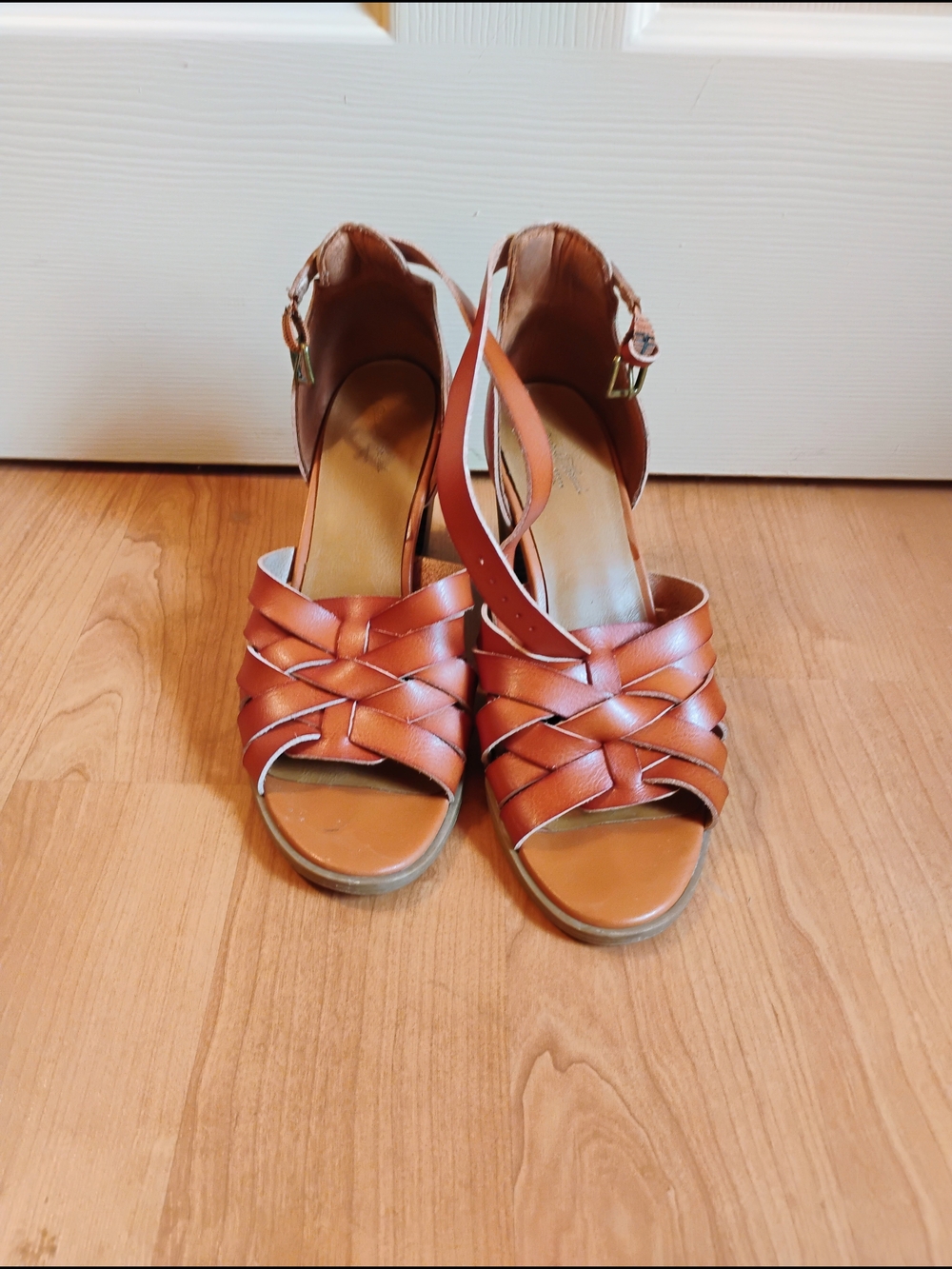 Universal Thread Women's Braided Ankle-Strap Heels in Brown